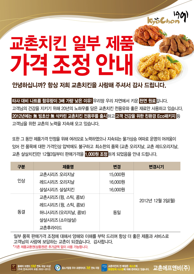 공지사항 | 교촌치킨